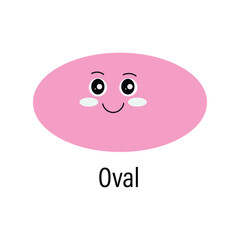 Cute pink oval with smiling face