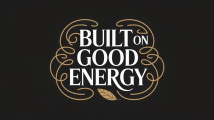 Elegant typography featuring the phrase built on good energy