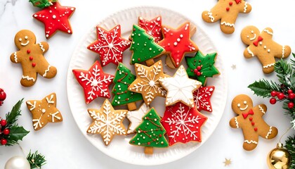 Christmas cookies arranged on a plate