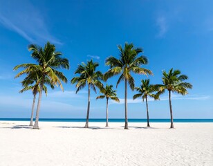 Fototapeta premium Tropical beach scene with palm trees (3)