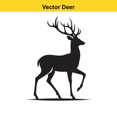 Deer Silhouette – Minimalist Wildlife Vector Art
