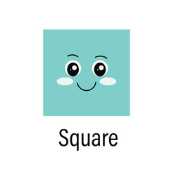 Cute square with smiling face