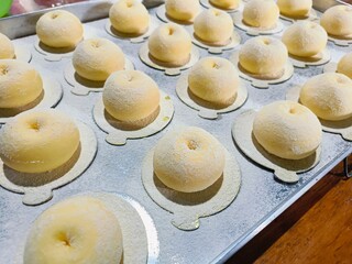 donut dough ready to be fried