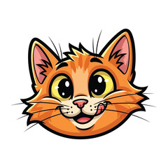 Cheerful Cat Illustration: A delightful illustration of a cheerful cat, with bright eyes, and a playful expression, perfectly capturing the essence of happiness and feline charm.