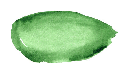 Abstract green watercolor background for text or logo. Hand drawn watercolor shape	