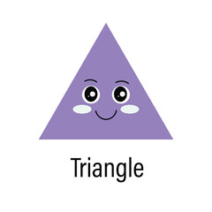Cute purple triangle with smiling face