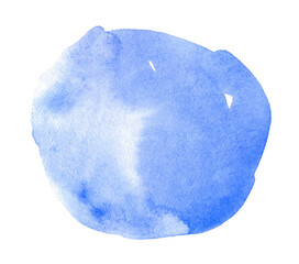 Abstract blue watercolor background for text or logo. Hand drawn watercolor shape	