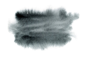Abstract gray monochrome watercolor background for text or logo. Hand drawn watercolor shape	