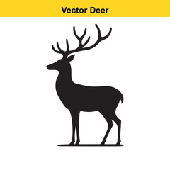 Deer Silhouette – Minimalist Wildlife Vector Art