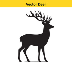 Deer Silhouette – Minimalist Wildlife Vector Art