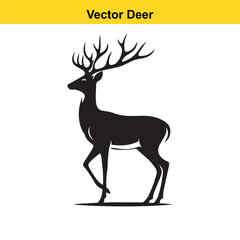 Deer Silhouette – Minimalist Wildlife Vector Art