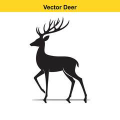 Deer Silhouette – Minimalist Wildlife Vector Art