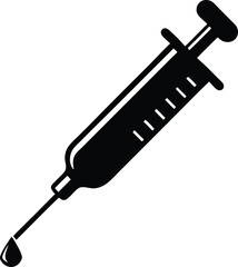 Medical syringe with liquid for injection or vaccination