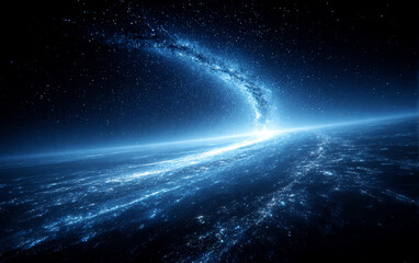 Obraz premium Stunning view of Earth from space with cosmic galaxy in the background