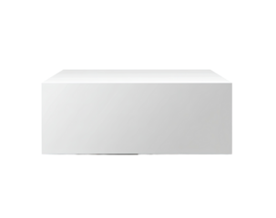 Blank, white rectangular box.  Simple, 3D rendered,  solid color,  no graphics.  Front-facing perspective