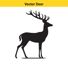 Deer Silhouette – Minimalist Wildlife Vector Art