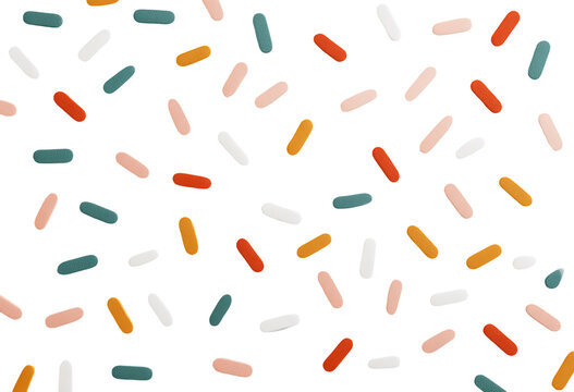 Colorful oblong shapes scattered on black