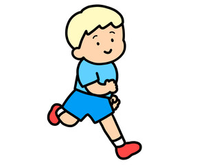 笑顔で走る男の子