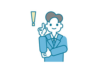 ひらめいたビジネスマンのシンプルなイラスト