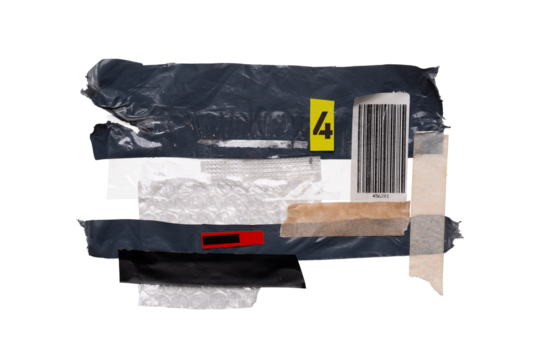 adhesive tape collage art with different elements grunge style png isolated on transparent background