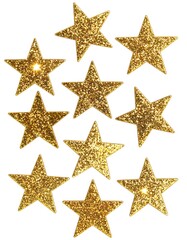 Golden glitter stars