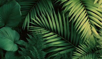 Lush tropical foliage background
