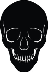 Minimalist single skull silhouette graphic