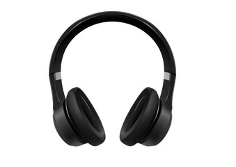vector black headphones isolated on a transparent background, png file 