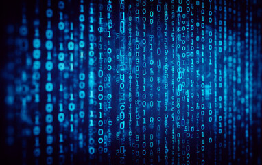 Naklejka premium Digital Binary Code Pattern Representing Data Processing and Technology