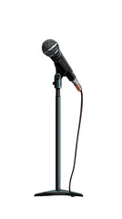 Digital illustration of a microphone on a stand