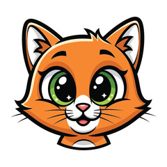 Playful Feline Icon: This endearing illustration showcases a cheerful ginger cat, brimming with charm and a playful spirit, perfect for a variety of creative projects.
