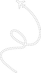 Airplane dash line path, route, travel