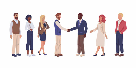 Fototapeta premium Diverse group of business people standing and shaking hands