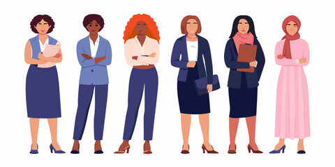 Obraz premium Professional Women in Business Attire Diverse Collection