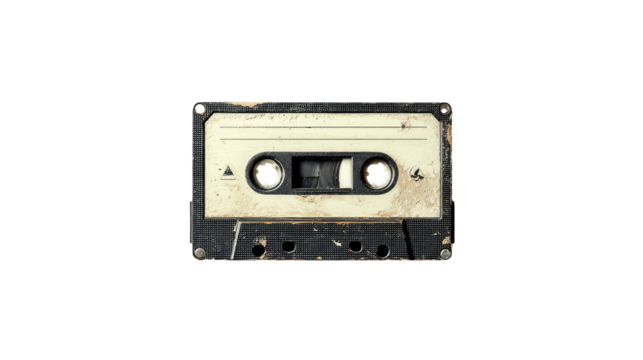 Vintage audio cassette tape,?worn and dusty