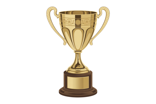 Golden trophy cup symbolizes victory and achievement in competition