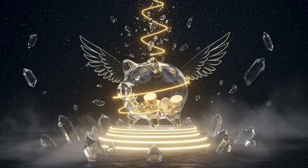 Dynamic visual of coins and currency representing wealth financial success investment growth prosperity economic stability and monetary system concepts