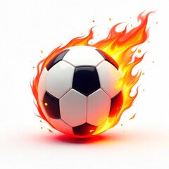 Fototapeta premium Soccer Ball with Flaming Trail Vector Icon on White Background