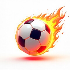 Naklejka premium Soccer Ball with Flaming Trail Vector Icon on White Background