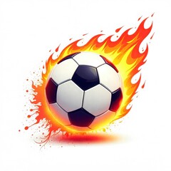 Naklejka premium Soccer Ball with Flaming Trail Vector Icon on White Background
