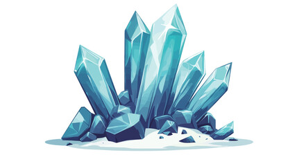 A digital illustration depicting a cluster of stylized blue crystals.  The crystals are rendered with sharp facets and a translucent quality, giving the impression of sparkle and shine. 