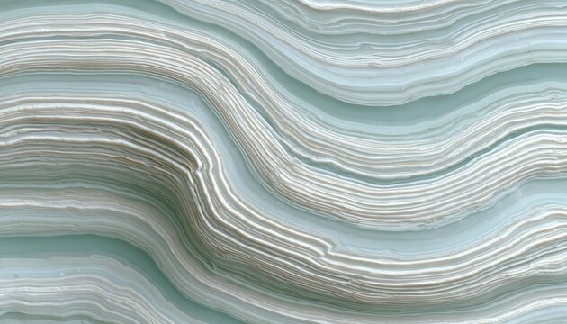 Abstract image of undulating, layered, pale-blue and off-white forms resembling folded fabric or geological strata - Powered by Adobe