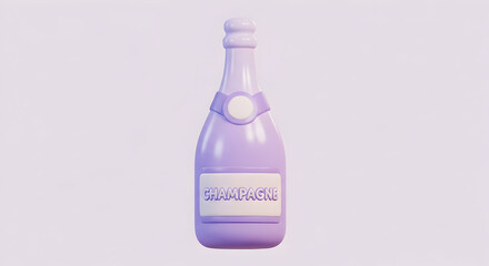 Elegant lavender champagne bottle with subtle label