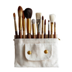 Variety of paintbrushes in a canvas pouch (1)