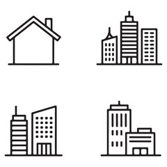 Fototapeta premium set of city buildings icons 