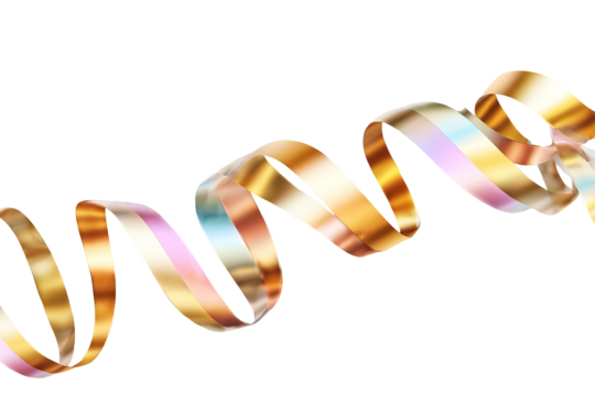 Abstract, colorful, spiral ribbon design