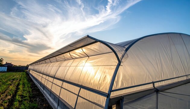 ETFE cushion roof translucency with soft sky tone clean lines and lower copy field representing lightweight canopy suitable for architecture branding and modern design