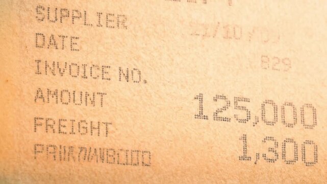 import rate concept. Receipt image featuring transaction details.