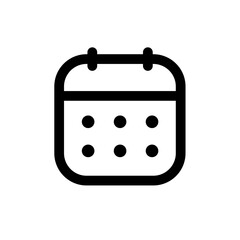 Calendar icon. Transparent background outline vector icon in SVG format.