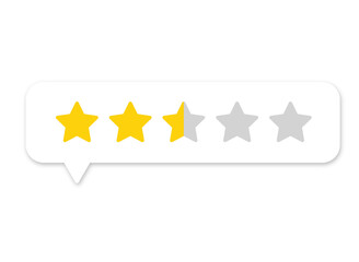 2.5 star rating PNG with transparent background, customer feedback icon showing mixed review score...
